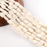 Howlite Beads, Rectangle, polished, DIY, white, Sold Per 38 cm Strand