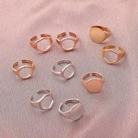 Zinc Alloy Cuff Finger Ring plated three pieces & fashion jewelry & for woman & hollow Sold By Set