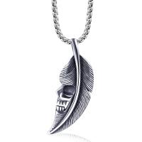 Titanium Steel Pendants silver color plated with skull pattern & for man silver color Sold By PC