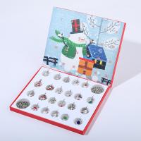 lega in zinco Set braccialetto fai-da--, Design natalizio & adesivo epoxi & con strass, colori misti, 175x205x15mm, Venduto da set