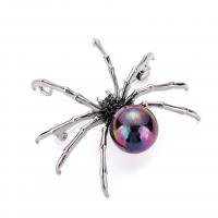 Zinc Alloy Brooches with Plastic Pearl Spider plated fashion jewelry & for woman & with rhinestone nickel lead & cadmium free Sold By PC