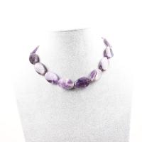 Quartz Necklace, Amethyst, with Tibetan Style, Unisex, purple, Length:45 cm, Sold By PC