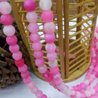 Natural Effloresce Agate Beads Round polished DIY & matte pink Length 38 cm Sold By PC