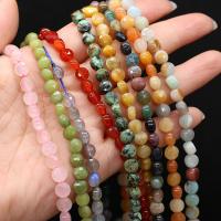 Gemstone Jewelry Beads, Natural Stone, Flat Round, DIY & faceted, more colors for choice, Length:38 cm, Sold By PC