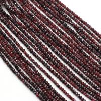 Naturlig granat pärlor, Garnet, Abacus, DIY & fasetterad, röd, 3x4mm, Såld Per 38 cm Strand