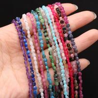Mixed Gemstone Beads, Natural Stone, Flat Round, DIY & faceted, more colors for choice, 4mm, Sold Per 38 cm Strand