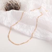 Zinc Alloy Chain Necklace plated fashion jewelry & figaro chain & for woman golden Sold By PC