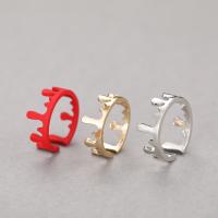 liga de zinco Cuff Ring Finger, Coroa, banhado, joias de moda & para mulher, Mais cores pare escolha, vendido por PC