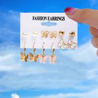 Zinc Alloy Earring Set Stud Earring & earring 6 pieces & fashion jewelry & for woman & enamel Sold By PC