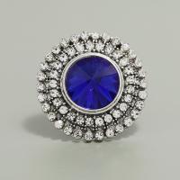 Pierścień palca rhinestone, Stop cynku, Powlekane, biżuteria moda & dla kobiety & z kamieniem, dostępnych więcej kolorów, sprzedane przez PC
