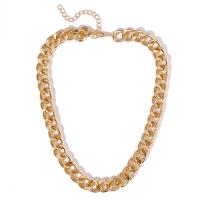 Slitina hliníku Chain Necklace, á, módní šperky & obrubník řetěz & pro ženy, více barev na výběr, 430mm, Prodáno By Strand