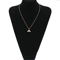 Brass Necklace Stainless Steel with Freshwater Shell & Brass with 5cm extender chain Mermaid tail gold color plated cross chain & for woman golden nickel lead & cadmium free Length Approx 14 Inch Sold By PC
