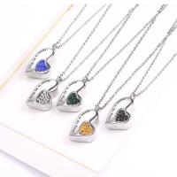 Stainless Steel Jewelry Necklace, plated, fashion jewelry & Unisex & with cubic zirconia, more colors for choice, 500x30x17mm, Sold By PC