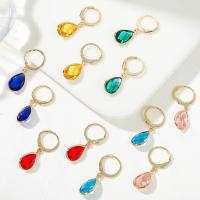Crystal Earrings, with Tibetan Style, Teardrop, 6 pieces & different styles for choice & for woman, multi-colored, Sold By Set
