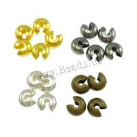 Brass Crimp Bead Cover, more colors for choice, nickel, lead & cadmium free, 7x7x5mm, 2000PCs/Lot, Sold By Lot