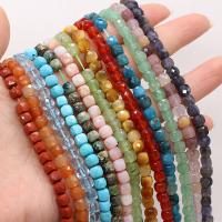 Mixed Gemstone Beads, Natural Stone, Cube, DIY & faceted, more colors for choice, 5x5mm, Sold Per 38 cm Strand