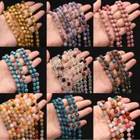 Mišrios Gemstone beads, Natūralus akmuo, su Stiklas Sėklų karoliukai, Pasidaryk pats & briaunotas, daugiau spalvų pasirinkimas, 8mm, Parduota už 38 cm Strand
