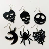 Acrylic Drop Earring, Halloween Jewelry Gift & for woman, black, Sold By Pair
