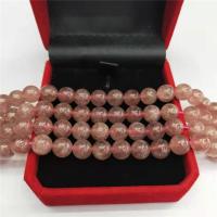 Strawberry Quartz perla, Cerchio, lucido, DIY, rosa, Venduto per 38 cm filo