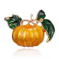 Zinc Alloy Brooch Pumpkin Halloween Jewelry Gift & for woman & enamel mixed colors Sold By PC