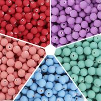 Frosted akryl perler, Runde, ovntørrende lak, du kan DIY & mat, flere farver til valg, 8mm, Hole:Ca. 1.5mm, 100pc'er/Bag, Solgt af Bag
