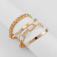 Zinc Alloy Bracelet plated three pieces & fashion jewelry & for woman Length 8.66 Inch Sold By Set