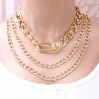 Multi Layer Necklace Iron with aluminum chain & Zinc Alloy with 7cm extender chain plated Unisex & curb chain nickel lead & cadmium free Length Approx 19 Inch Sold By PC