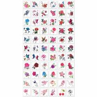 Paper Tattoo Sticker, water transfer painting, mixed pattern & different designs for choice & waterproof, mixed colors, 60x60mm, 10Sets/Lot, 66PCs/Set, Sold By Lot