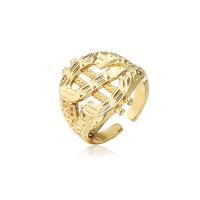 cobre Cuff Ring Finger, Cifrão, 18K banhado a ouro, Ajustável & para mulher, 22mm, vendido por PC