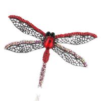 Rhinestone Brooch, Tibetan Style, Dragonfly, plated, for woman & with rhinestone, more colors for choice, nickel, lead & cadmium free, 59x96mm, Sold By PC