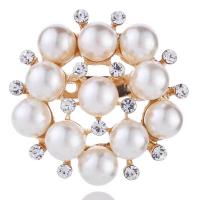 Rhinestone Brooch Zinc Alloy Flower Plating champagne gold for woman & with rhinestone nickel lead & cadmium free Sold By PC