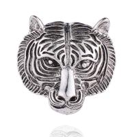 Tibetan Style Brooches, Tiger, plated, Unisex, more colors for choice, nickel, lead & cadmium free, 29x31mm, Sold By PC