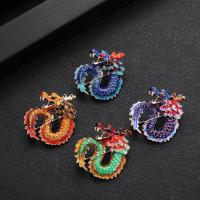 Enamel Brooch, Tibetan Style, Dragon, plated, Unisex, more colors for choice, nickel, lead & cadmium free, 42x39mm, Sold By PC