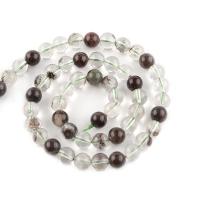 Quartz naturel bijoux perles, Quartz Phantom Vert, Rond, poli, DIY, couleurs mélangées, Vendu par 38 cm brin