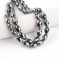 Magnetic Hematite Beads, Oval, polished, DIY & faceted, black, Sold Per 38 cm Strand