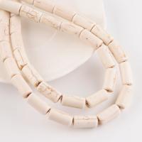 Howlite Beads, Column, polished, DIY, white, Sold Per 38 cm Strand