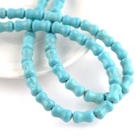Perles turquoises, turquoise naturelle, os, poli, DIY, bleu, 8x14mm, 25PC/brin, Vendu par 38 cm brin