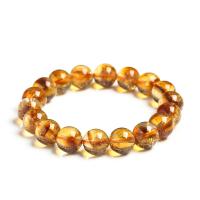 Bracelets quartz, perles de citrine, poli, normes différentes pour le choix & pour femme, Jaune, Longueur:Environ 7 pouce, Vendu par PC