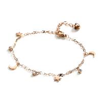Fashion Jewelry Anklet, Titanium Steel, with 1.57inch extender chain, 18K rose gold plated, for woman, Length:8.27 Inch, Sold By PC