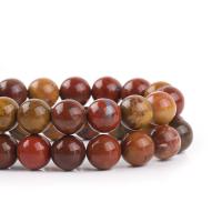 Perles agates, Yunnan agate rouge, Rond, poli, DIY, rouge, Vendu par 38 cm brin