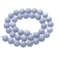 Edelstein Schmuckperlen, Angelit, rund, poliert, DIY, hellblau, Länge:38 cm, verkauft von PC