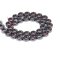 Magnetische Hämatit Perlen, Kreisring, plattiert, DIY, schwarz, verkauft per 38 cm Strang