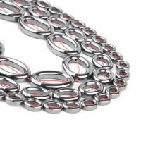 Magnetische Hämatit Perlen, Kreisring, poliert, DIY, schwarz, verkauft per 38 cm Strang