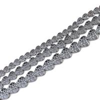 Magnetische Hämatit Perlen, Herz, poliert, DIY, schwarz, verkauft per 38 cm Strang