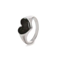 Tibetan Style Finger Ring, Heart, plated, fashion jewelry & for woman & enamel, original color, Sold By PC