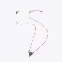 Zinc Alloy Jewelry Necklace plated fashion jewelry & for woman & with rhinestone multi-colored Length 9.72 Inch Sold By PC