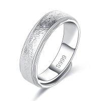 Messing Open Finger Ring, silver plated, voor de mens, zilver, nikkel, lood en cadmium vrij, 6mm, Verkocht door PC