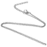Stainless Steel Necklace Chain, different length for choice & oval chain, original color, 10PCs/Bag, Sold By Bag
