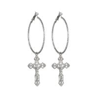 Zinc Alloy Drop Earrings Crucifix Cross plated fashion jewelry & for woman nickel lead & cadmium free Sold By Pair