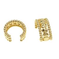 Fashion Earring Cuff and Wraps, Brass, with heart pattern & for woman, golden, 13x13x8mm, Sold By Pair